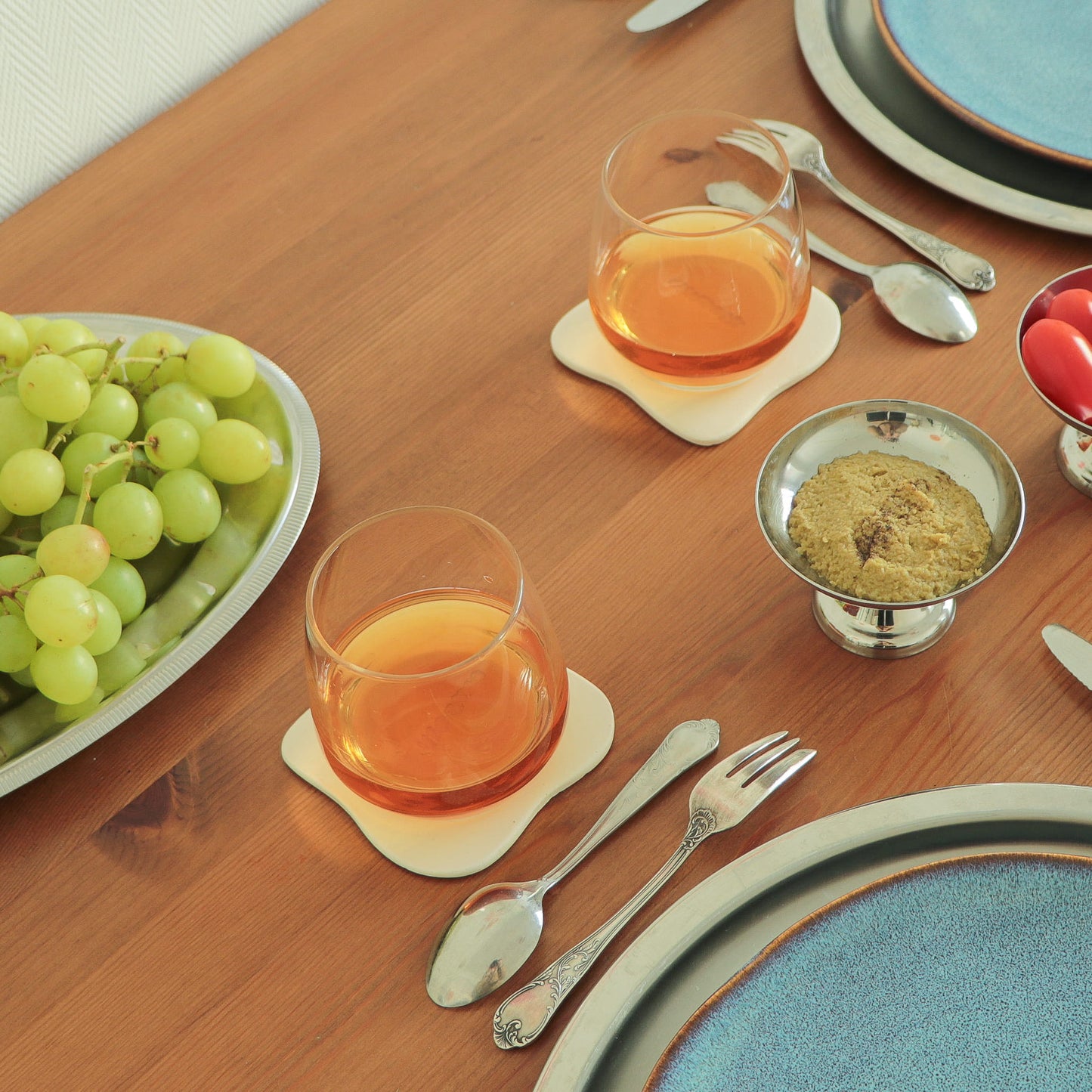 Sous-verre Galet blanc (lot de 4)