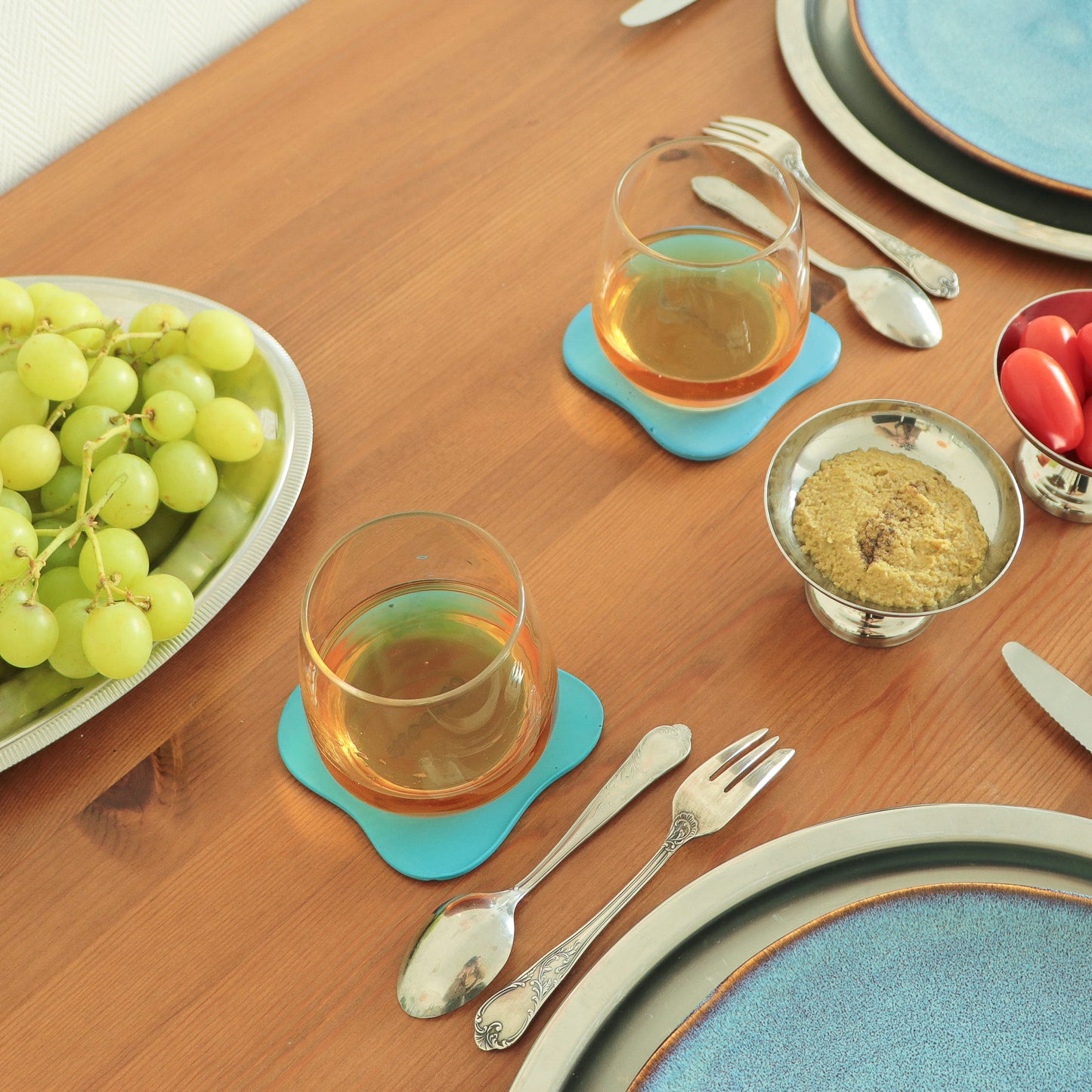 Sous-verre Galet bleu ciel (lot de 4)