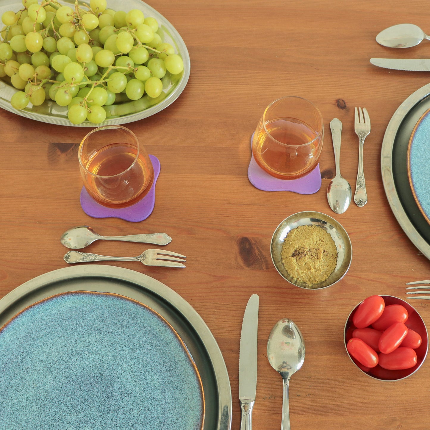 Sous-verres Galet violet (lot de 4)