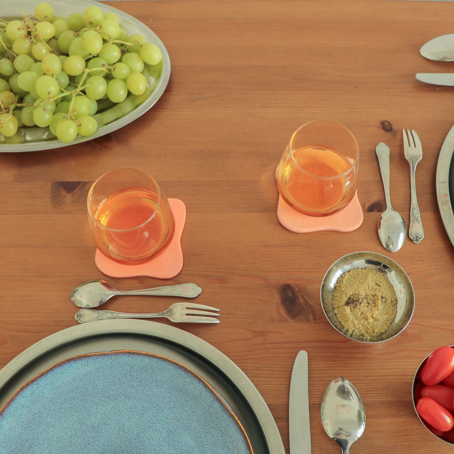 Sous-verre Galet orange (lot de 4)