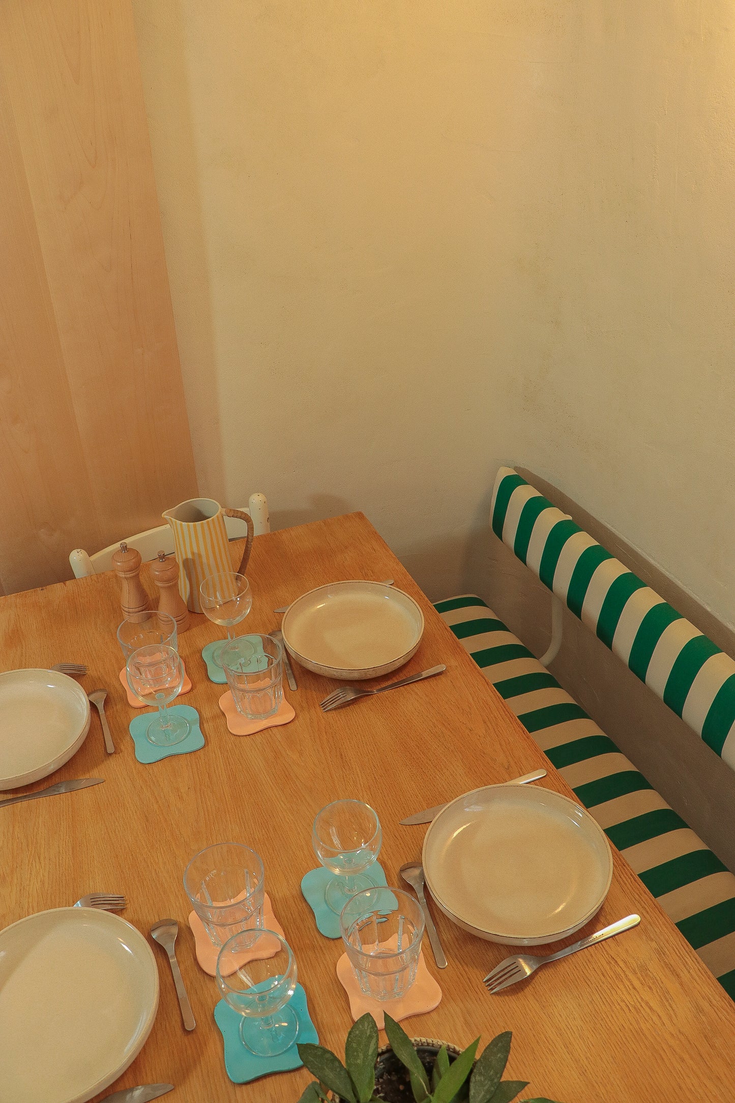 Sous-verre Galet bleu ciel (lot de 4)