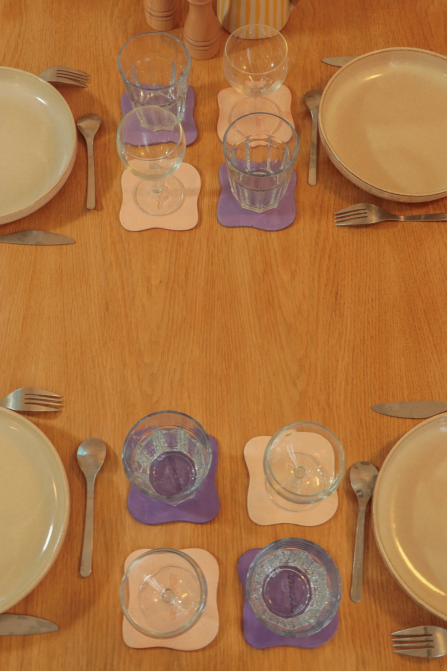 Sous-verres Galet violet (lot de 4)