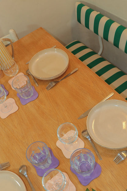 Sous-verre Galet mauve (lot de 4)